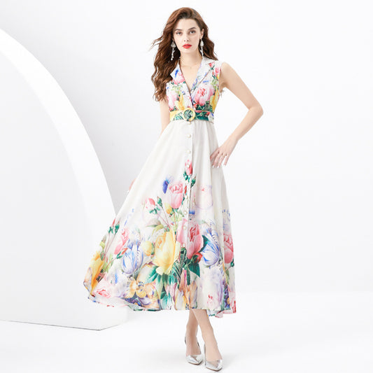 High-end Long Sleeveless Dress