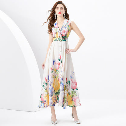 High-end Long Sleeveless Dress