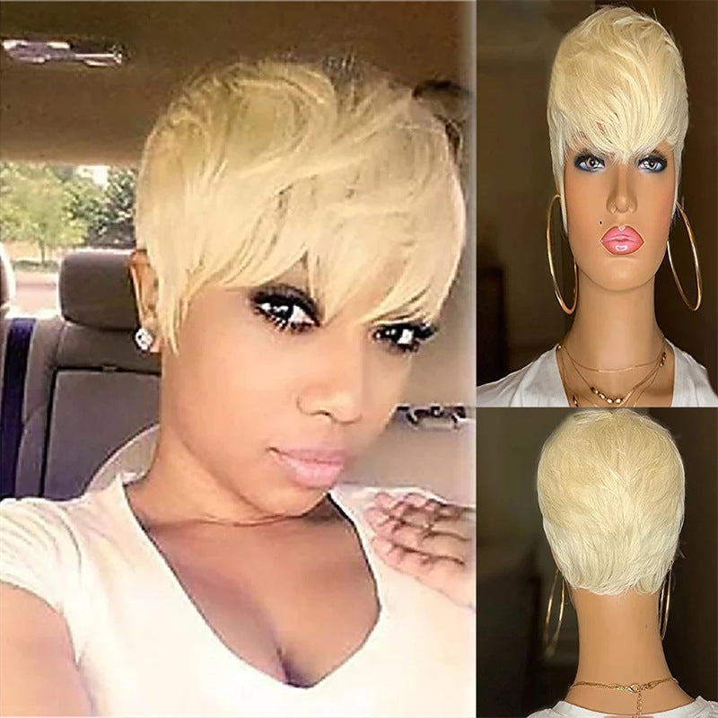 New Black Short Hair Trend Fluffy Wig Headgear